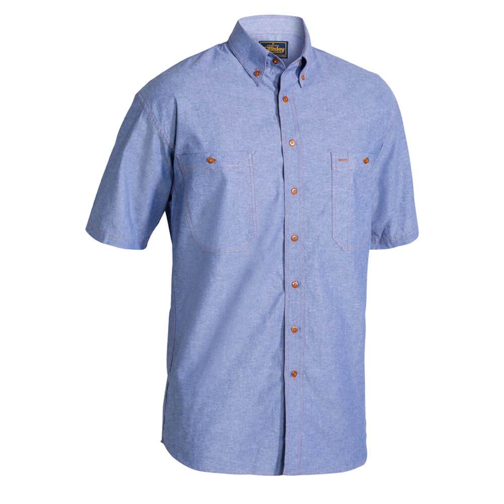 Bisley Cotton Chambray Shirt Short Sleeve