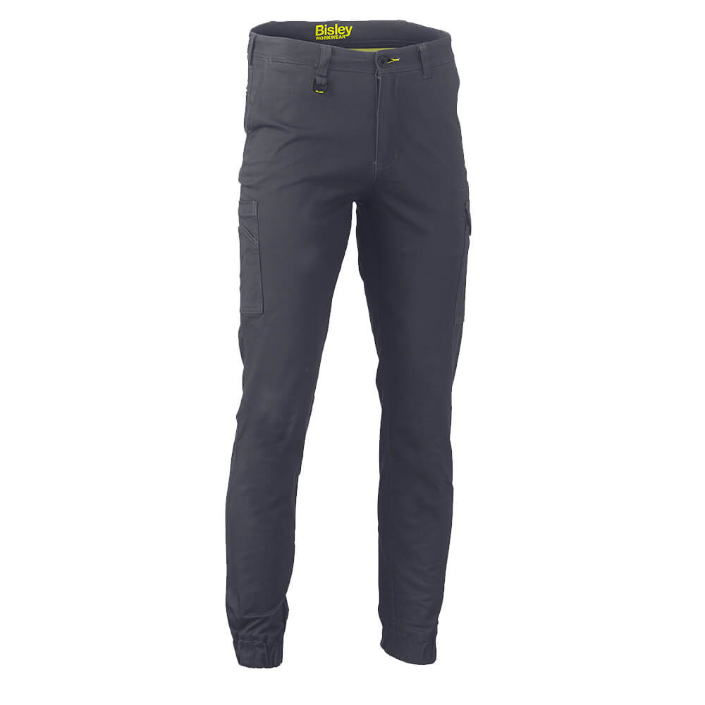 Bisley BPC6028 Stretch Cotton Drill Cargo Cuffed Pants Charcoal Front