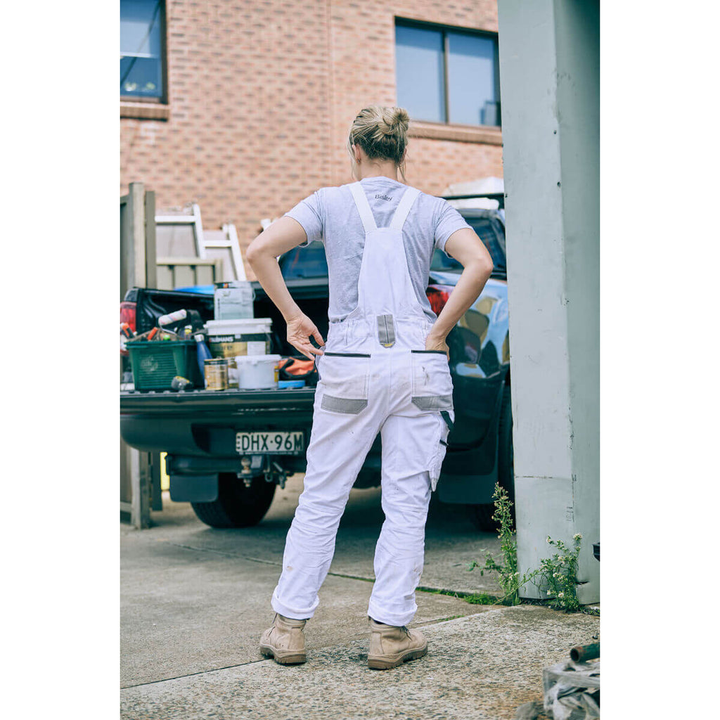 Bisley BAB0422 Painter's Contrast Bib & Brace Overall White – View 04