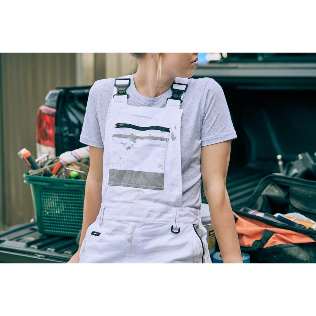 Bisley BAB0422 Painter's Contrast Bib & Brace Overall White – View 04