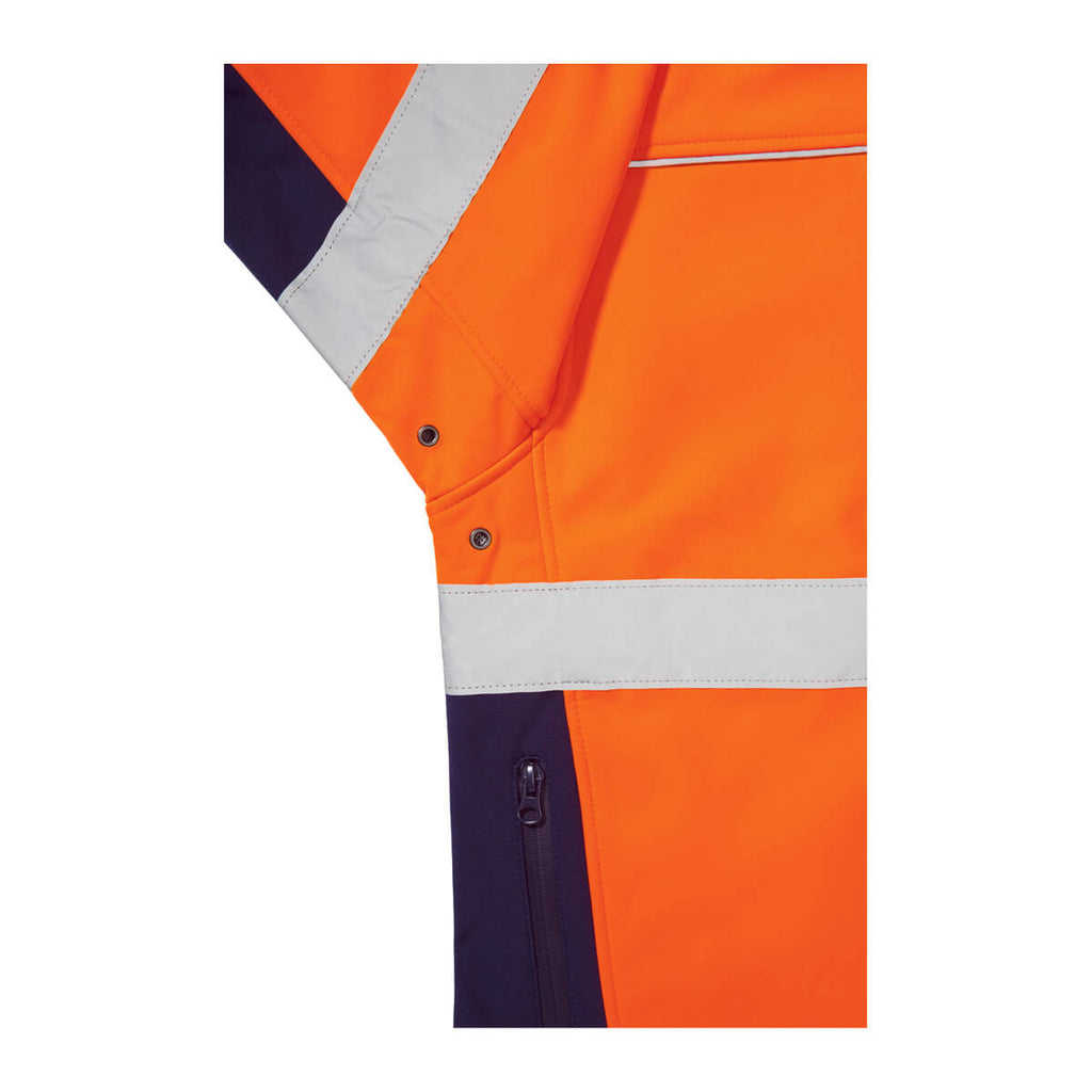 Bisley BJ6059T Hi-Vis Taped Soft Shell Jacket Orange/Navy View 03