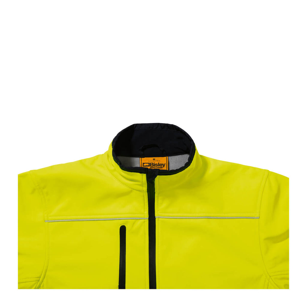 Bisley BJ6059T Hi-Vis Taped Soft Shell Jacket Yellow/Navy View 03