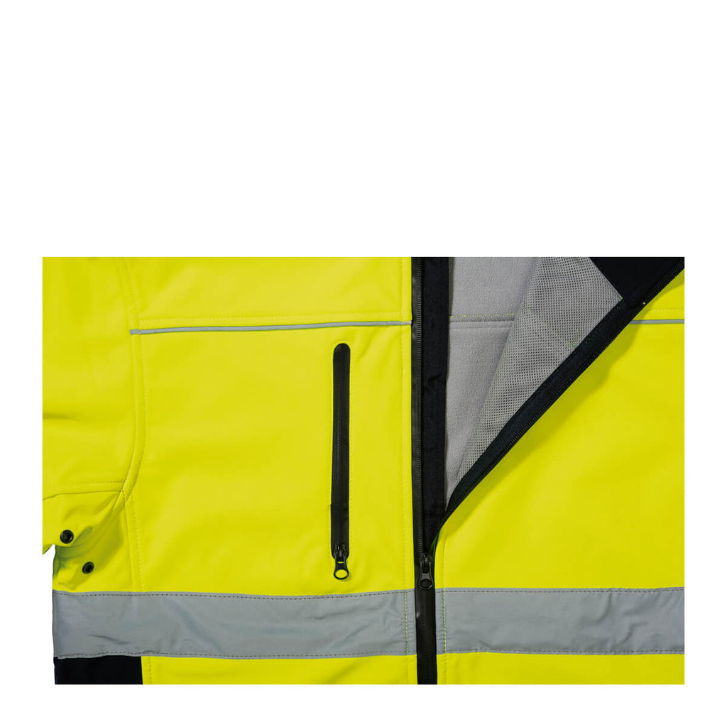 Bisley BJ6059T Hi-Vis Taped Soft Shell Jacket Yellow/Navy View 06