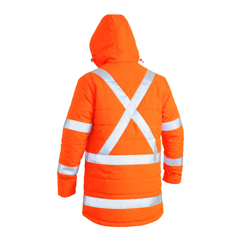 Bisley BJ6379XT Taped Hi-Vis Puffer Jacket TTMC-W and NSW Rail compliant Orange View 04