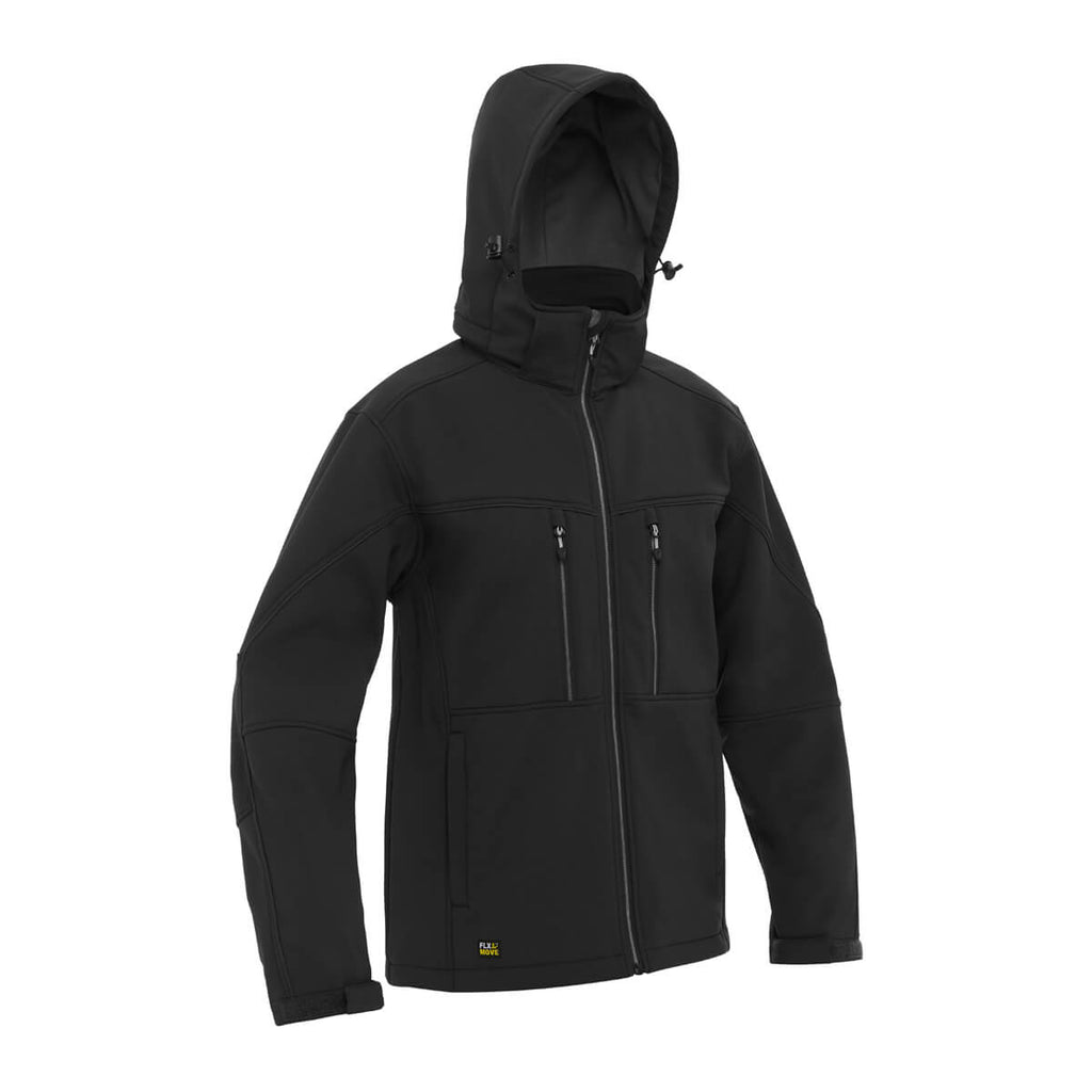 Bisley BJ6570 Hooded Soft Shell Jacket Black View 03