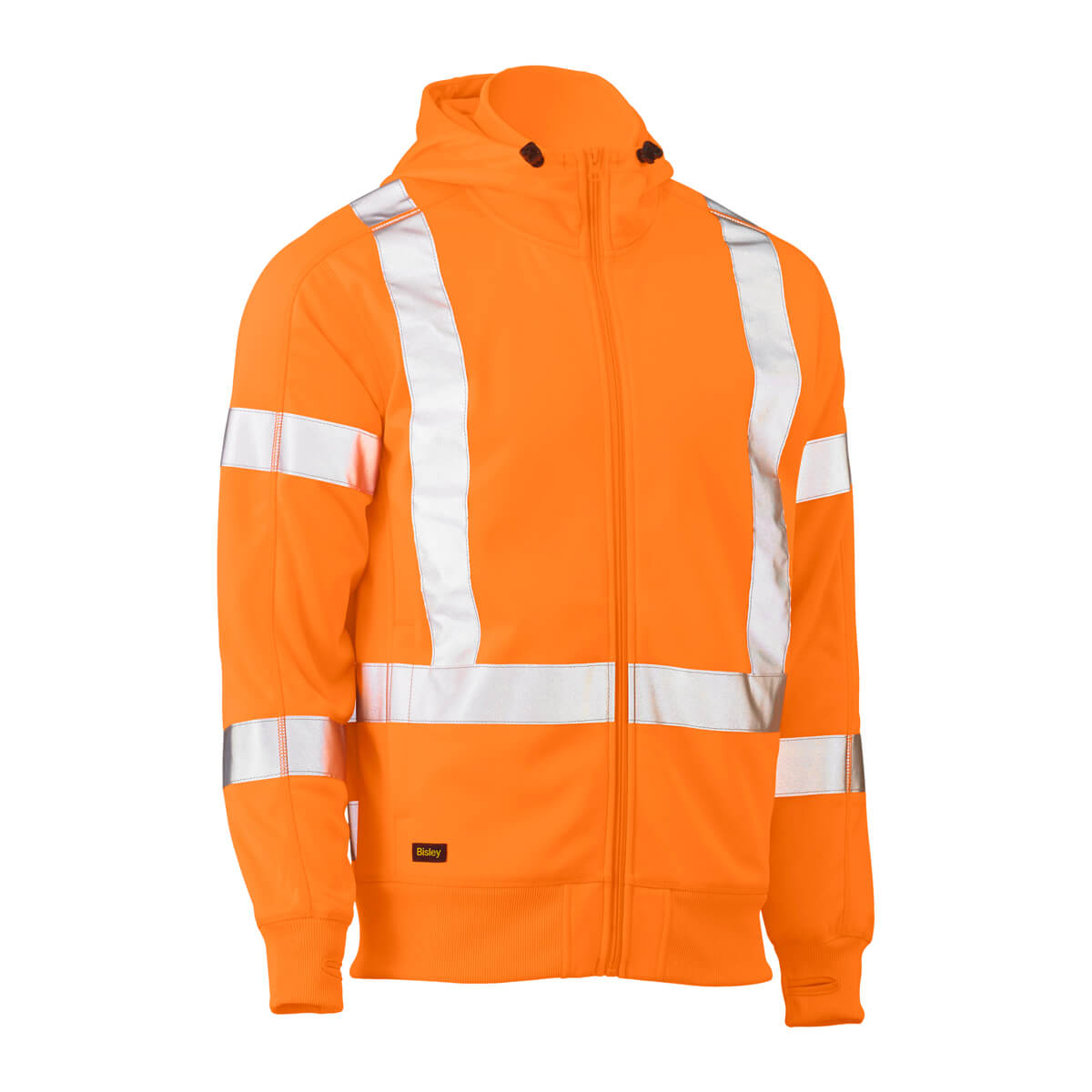 Bisley Taped Hi-Vis 1/4 Zip Fleece Pullover With Sherpa Lining - View #2