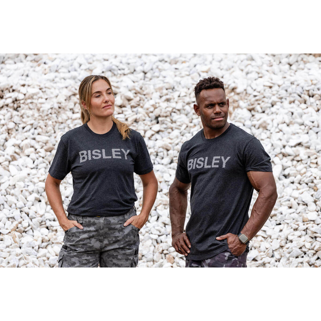 Bisley BKT081 Segmented Print Tee Charcoal Marle – View 09