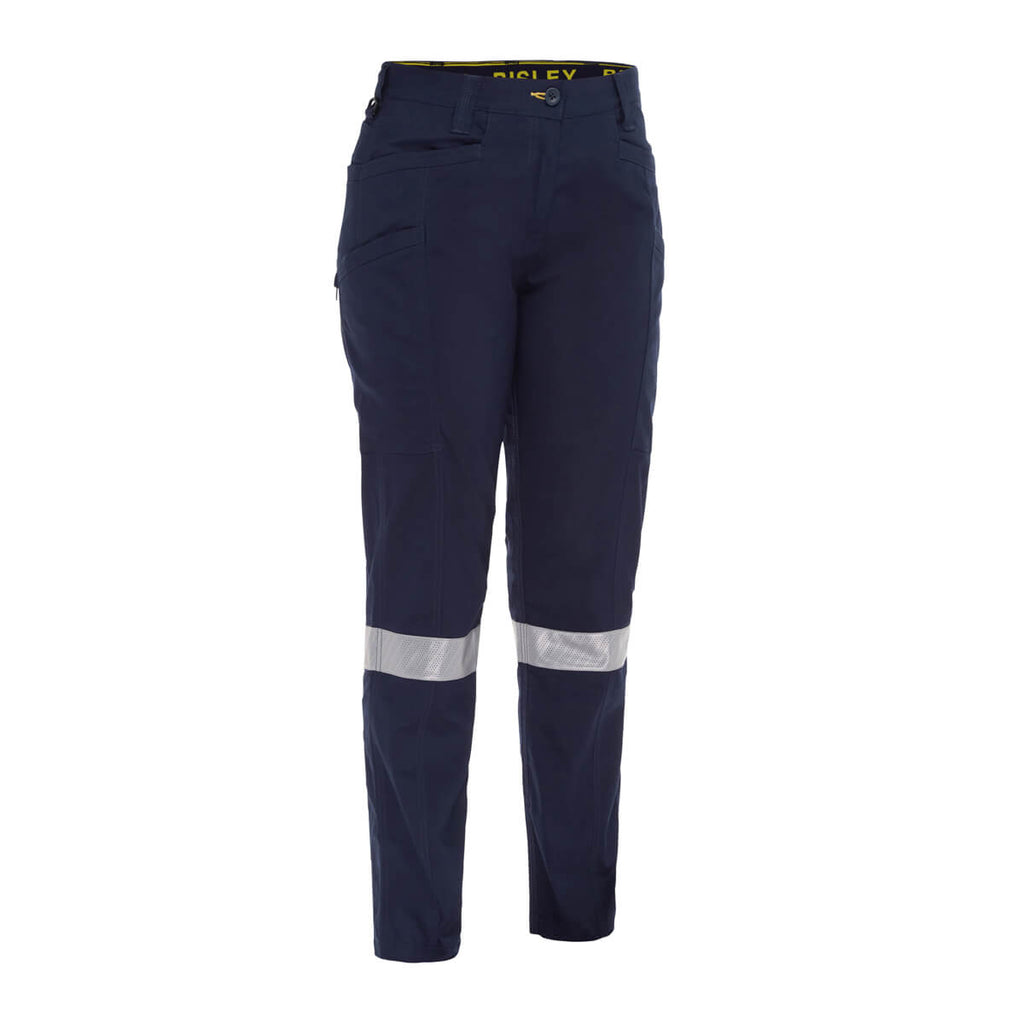 Bisley Bisley BPCL6150T Ladies Taped X Airflow Vented Cargo Pants Navy/Yellow View 01