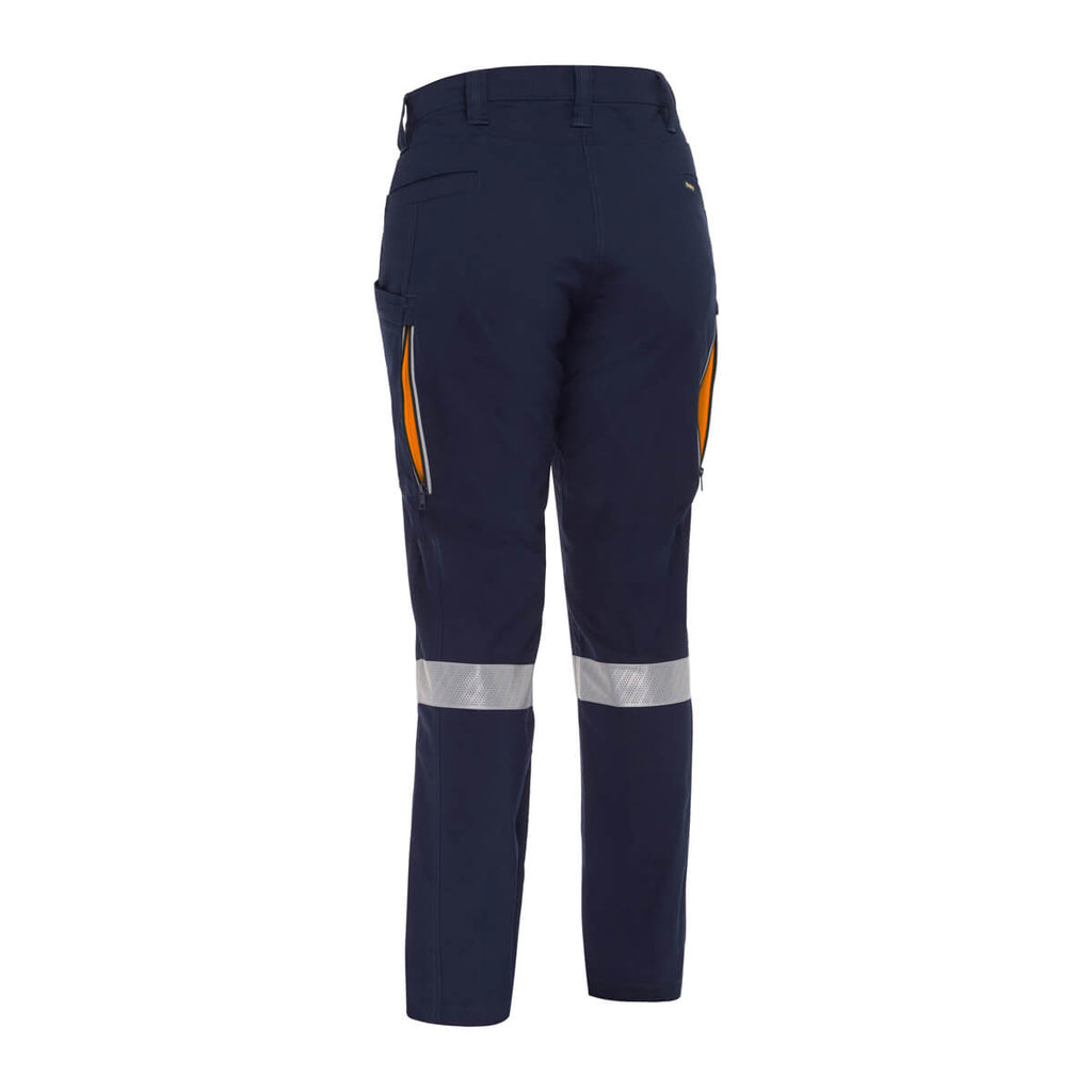 Bisley Bisley BPCL6150T Ladies Taped X Airflow Vented Cargo Pants Navy/Yellow View 03