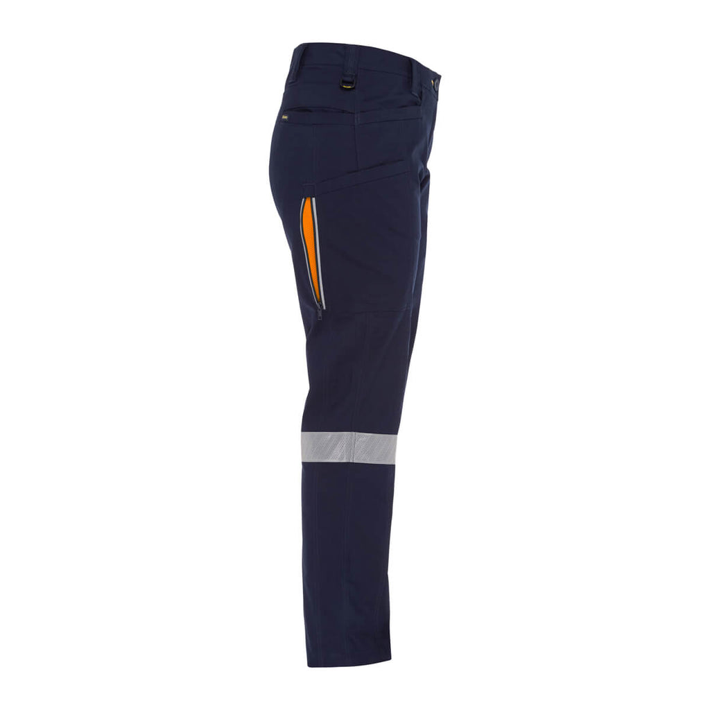 Bisley Bisley BPCL6150T Ladies Taped X Airflow Vented Cargo Pants Navy/Yellow View 05