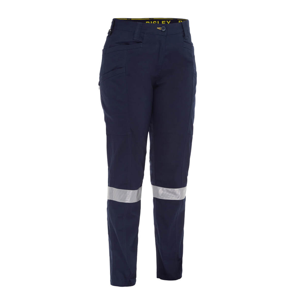 Bisley Bisley BPCL6150T Ladies Taped X Airflow Vented Cargo Pants Navy/Yellow View 06