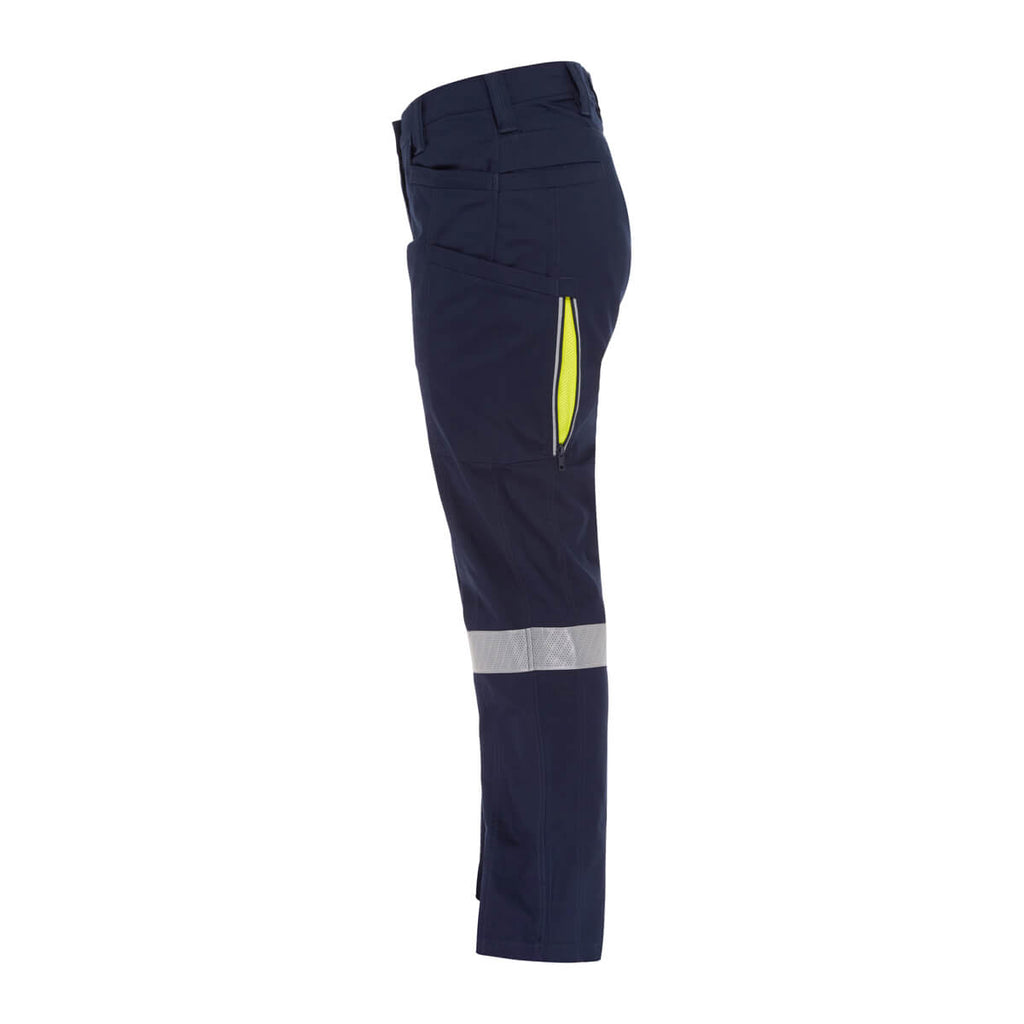 Bisley Bisley BPCL6150T Ladies Taped X Airflow Vented Cargo Pants Navy/Yellow View 09