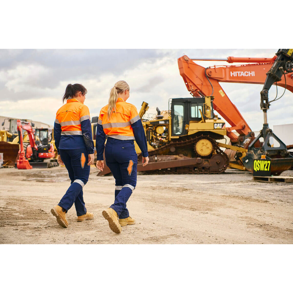 Bisley Bisley BPCL6150T Ladies Taped X Airflow Vented Cargo Pants Navy/Orange View 15