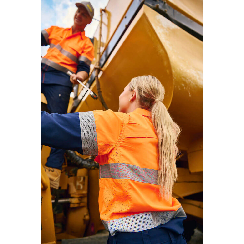 Bisley Bisley BPCL6150T Ladies Taped X Airflow Vented Cargo Pants Navy/Yellow View 19