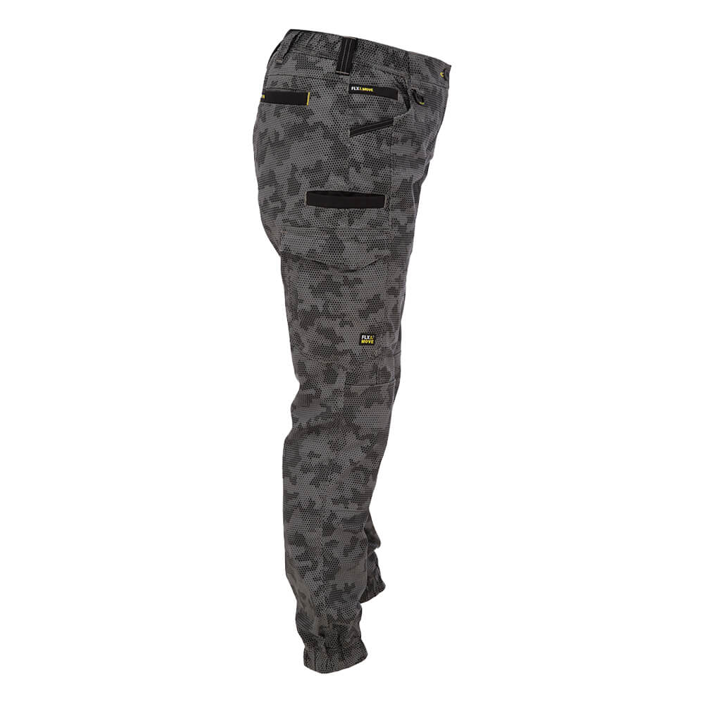 isley BPCL6337 Women's Flx & Move Stretch Camo Cargo Pants - Limited Edition Charcoal Honeycomb Side