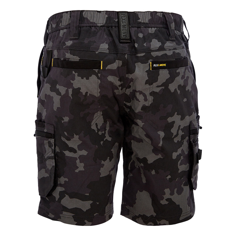 Bisley BSHC1337 Canvas Camo Cargo Short - Limited Edition Charcoal Camo Back