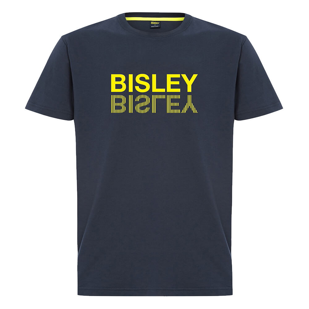 Bisley BKT097 Mens Flipped Logo Tee Short Sleeve Navy Front