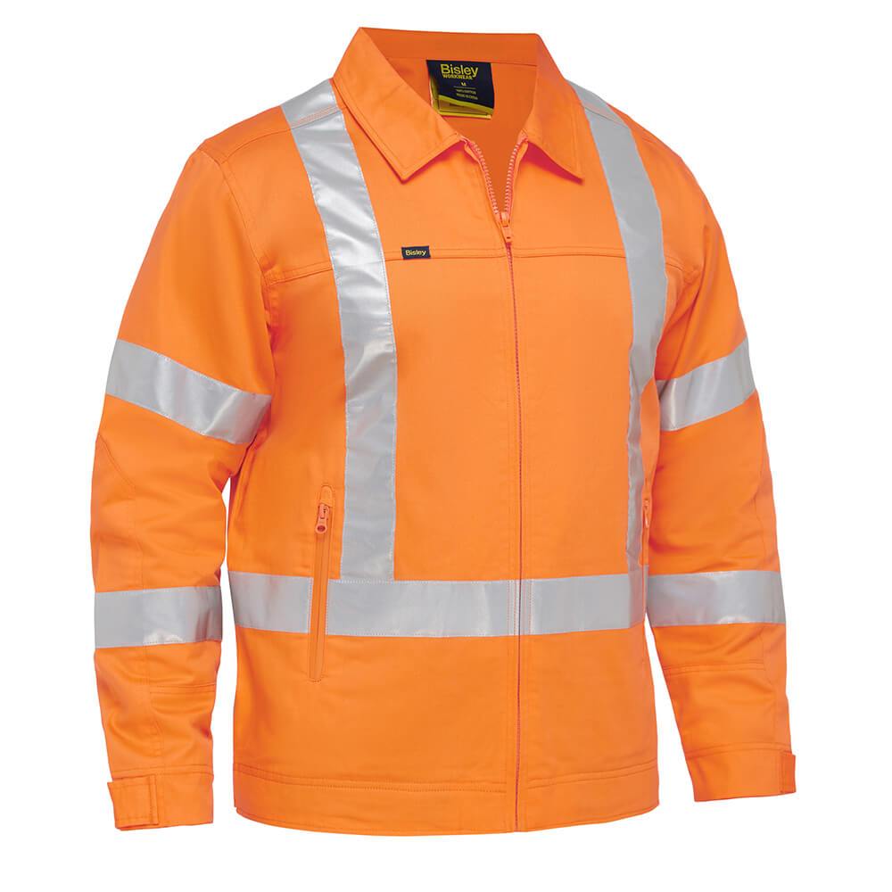 Bisley BJ6919XT Hi-Vis X Taped Liquid Repellent Drill Jacket