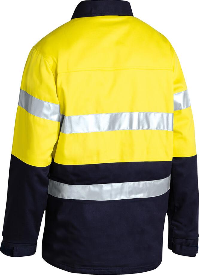Bisley BK6710T Hi-Vis Taped Cotton Drill Jacket Yellow/Navy