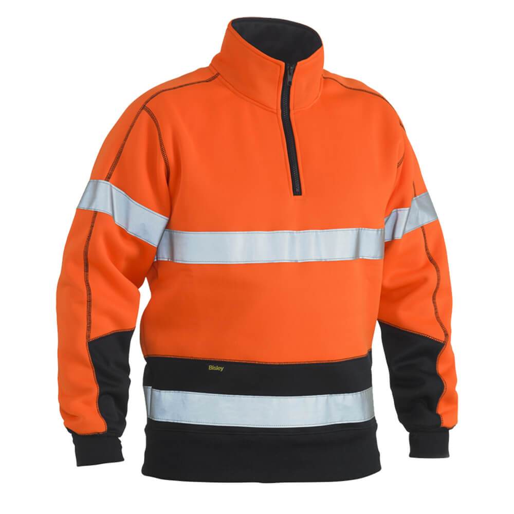 Bisley BK6989T Hi-Vis Taped Fleece Pullover Orange/Navy – Vivid Workwear