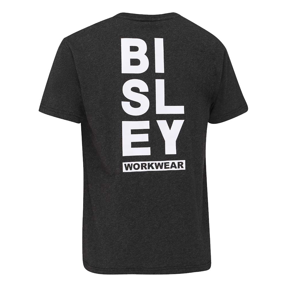 Bisley BKT091 Mens Vertical Logo Tee Short Sleeve Charcoal Back