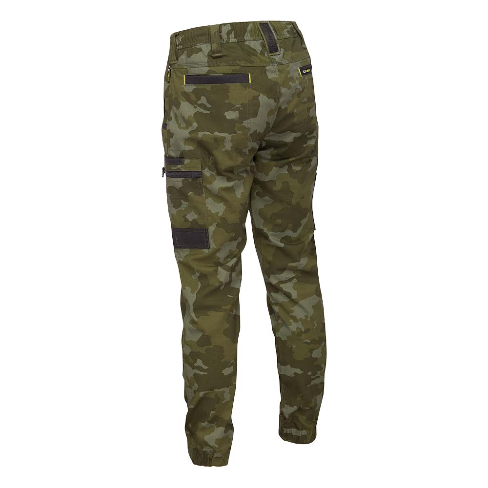 Bisley BPC6337 FLX & Move Stretch Camo Cargo Pants Camo Green Back