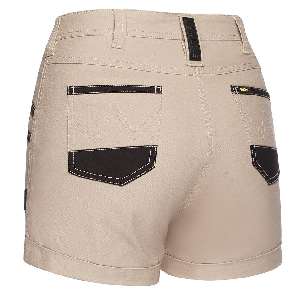 Bisley Mens Stretch Cotton Short Shorts Khaki – Vivid Workwear